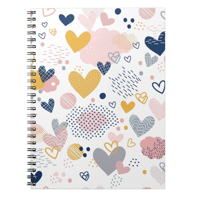 Abstract hearts pattern notebook (Front)