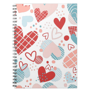 Abstract hearts pattern notebook