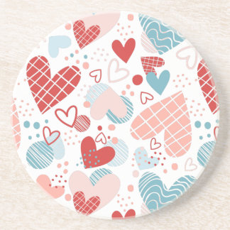 Abstract hearts pattern thermal tumbler pillar can coaster