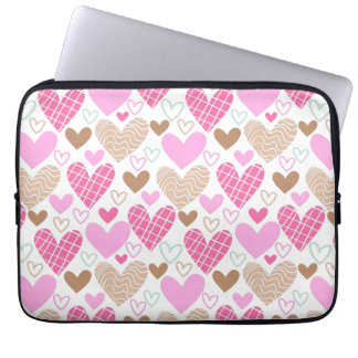 Abstract hearts pattern throw pillow canvas print laptop sleeve