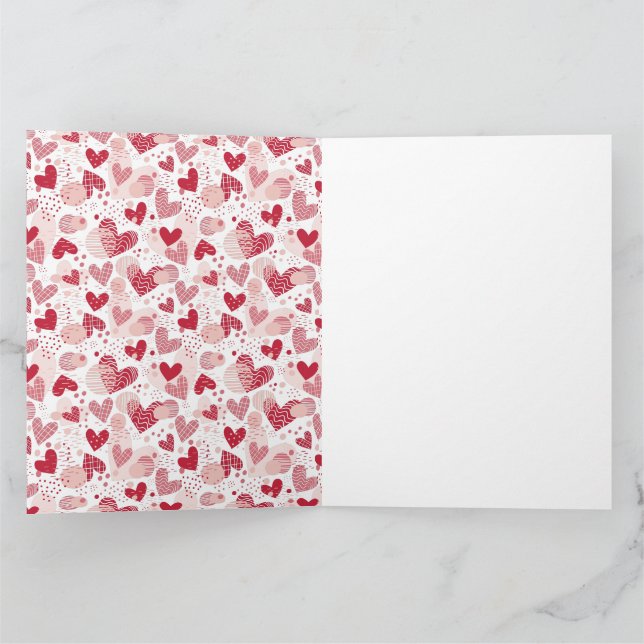Abstract hearts pattern wrapping paper medium gift card (Inside)