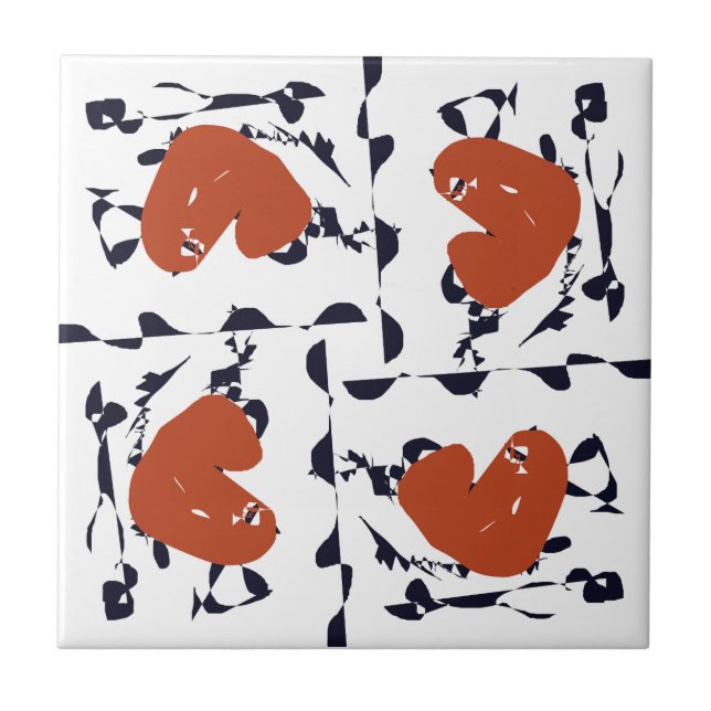 Abstract Hearts Tile (Front)
