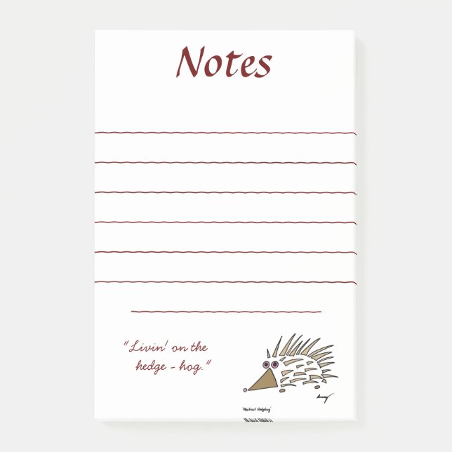 Abstract Hedgehog Sticky Notes (Front)