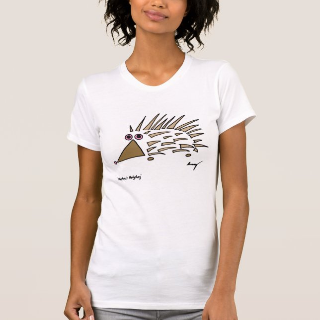 Abstract Hedgehog Womens Destroyed T-Shirt (Front)