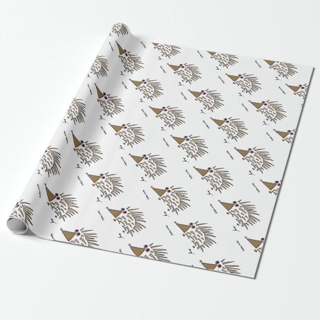 Abstract Hedgehog Wrapping Paper (Unrolled)