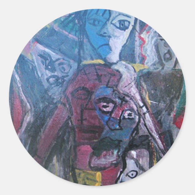 ABSTRACT HELTER SKELTER CLASSIC ROUND STICKER (Front)