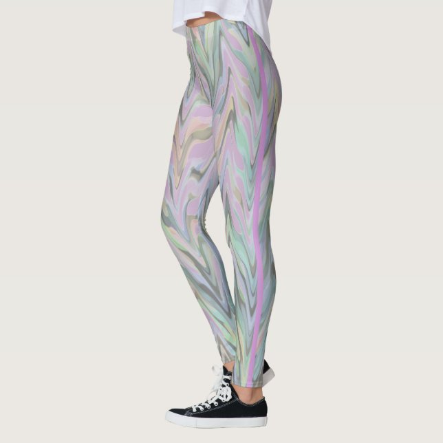 Abstract Herringbone - lavender Leggings (Left)