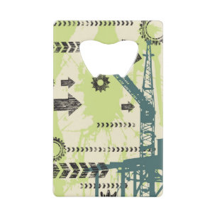 Abstract hi-tech background credit card bottle opener