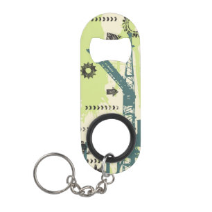 Abstract hi-tech background keychain bottle opener