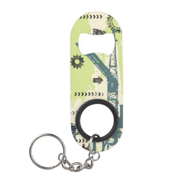 Abstract hi-tech background keychain bottle opener (Front)