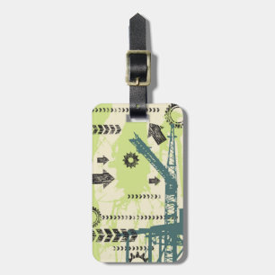 Abstract hi-tech background luggage tag