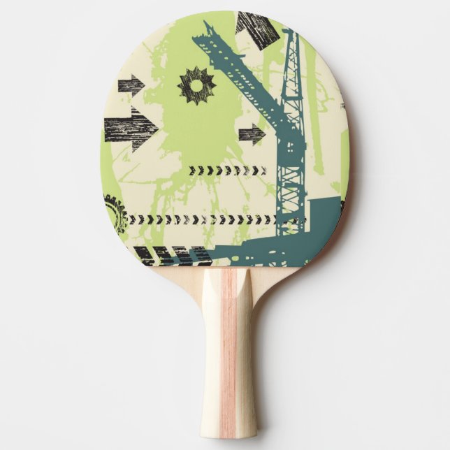 Abstract hi-tech background ping pong paddle (Front)