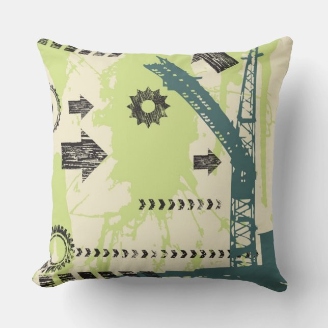Abstract hi-tech background throw pillow (Front)