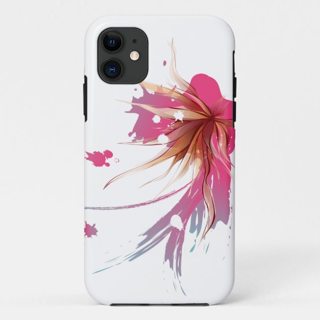 Abstract Hibiscus Flower Case-Mate iPhone Case (Back)