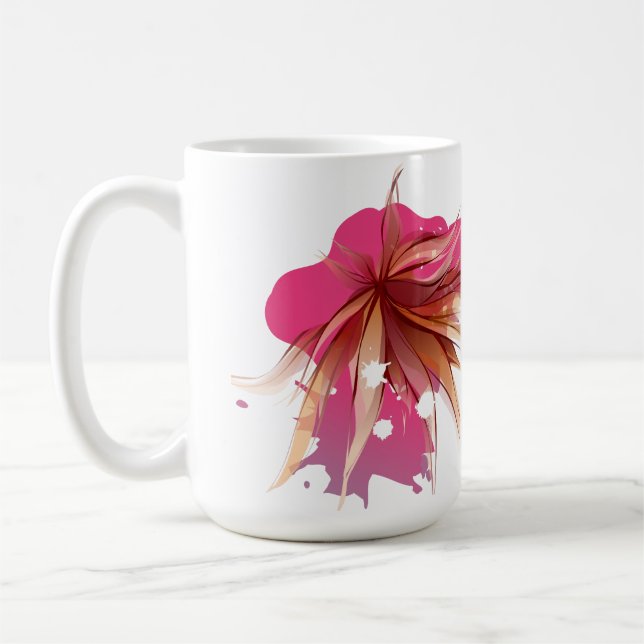Abstract Hibiscus Flower Coffee Mug (Left)