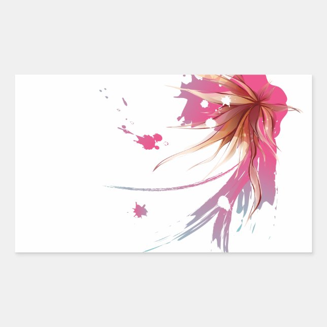 Abstract Hibiscus Flower Sticker (Front)