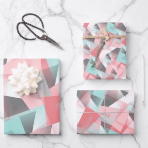 Abstract Hip Modern Geometric Mosaic Art Pattern Wrapping Paper Sheet