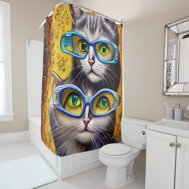 Abstract Hippie Joined Cats Wearing Glasses (In Situ)