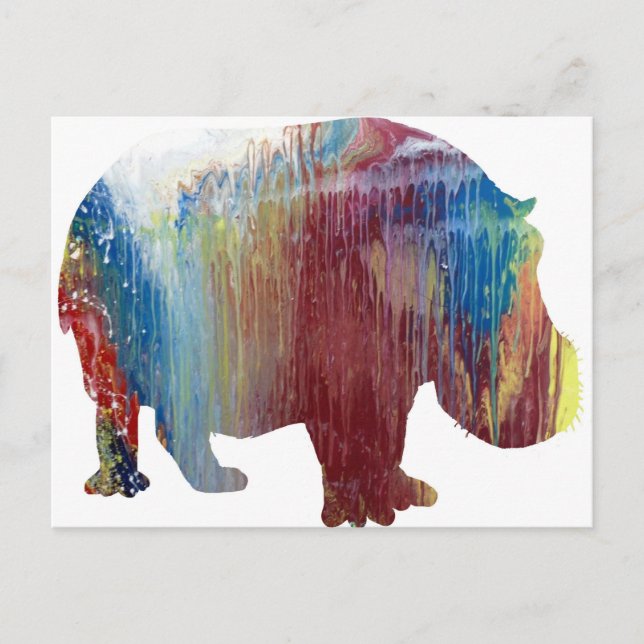 Abstract Hippopotamus silhouette Postcard (Front)