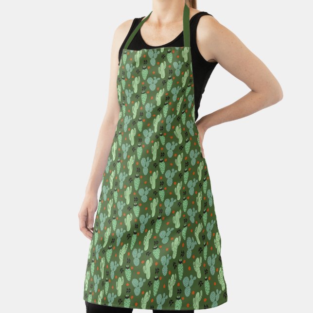 Abstract Hipster Cactus  Desert Pattern Apron (Insitu)