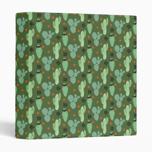 Abstract Hipster Cactus Desert Pattern Binder