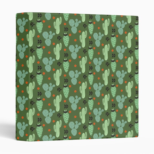 Abstract Hipster Cactus  Desert Pattern Binder (Front/Spine)