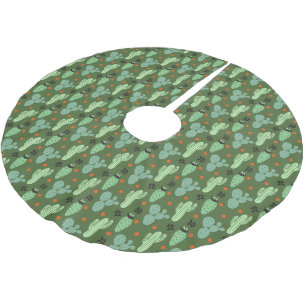 Abstract Hipster Cactus Desert Pattern Brushed Polyester Tree Skirt