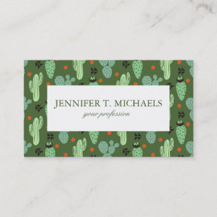 Abstract Hipster Cactus  Desert Pattern Business Card