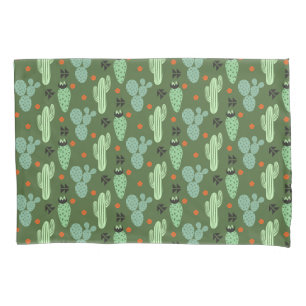 Abstract Hipster Cactus  Desert Pattern Pillowcase