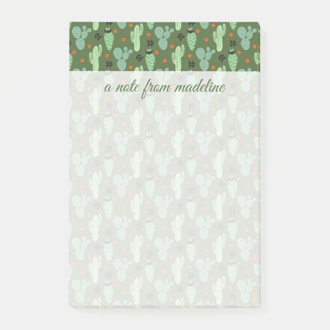 Abstract Hipster Cactus  Desert Pattern Post-it Notes (Front)