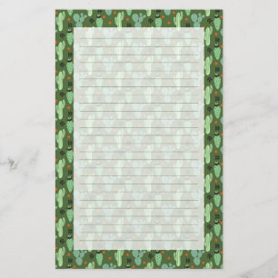 Abstract Hipster Cactus Desert Pattern Stationery