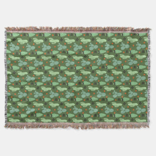 Abstract Hipster Cactus  Desert Pattern Throw Blanket