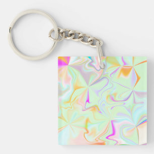 Abstract Hologram Faux Colourful Pattern Keychain