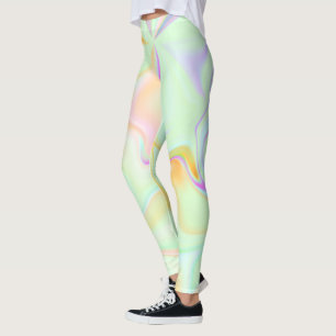 Abstract Hologram Faux Colourful Pattern Leggings