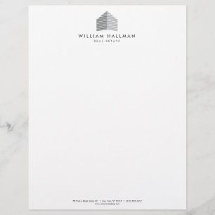 Abstract Home Logo Grey/White Letterhead