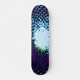 Abstract Honeycomb Design blue and purple Skateboard