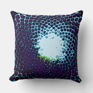 Abstract Honeycomb Design blue and purple Throw Pillow