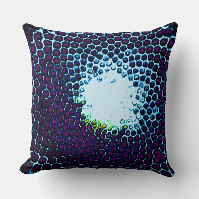 Abstract Honeycomb Design blue and purple Throw Pillow (Front)