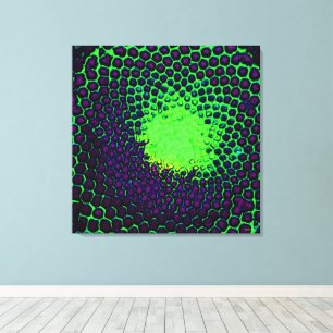 Abstract Honeycomb Design green and purple Canvas Print