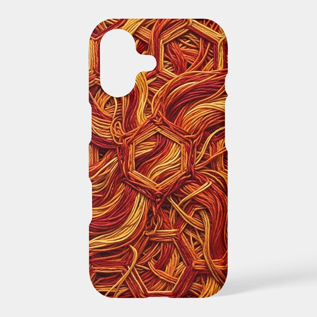 Abstract Honeycomb Fire Red Thread iPhone Cases (Back)