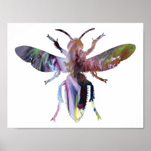 Abstract Hornet silhouette Poster