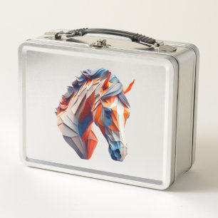Abstract Horse Art A Colourful Twist on Wildlife I Metal Lunch Box