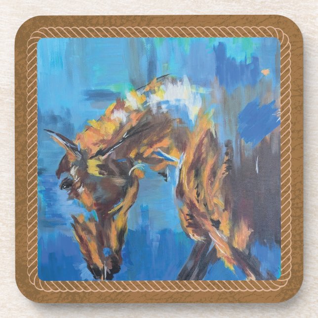 Abstract Horse Art Coaster (Front)