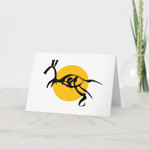 Abstract Horse Creature Brush Drawing Folded Card