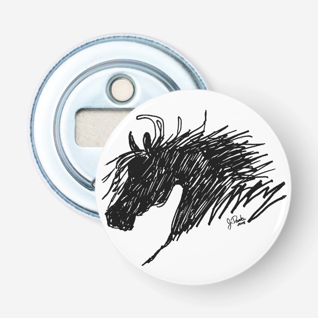 Abstract Horse Head art Bottle Opener (Front)