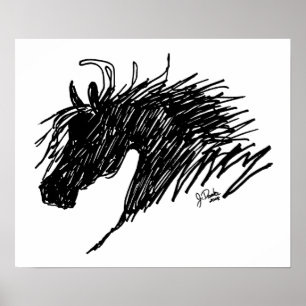 Abstract Horse Head art Poster