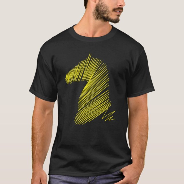 Abstract Horse Head – Minimalist Line Art Tee (Front)