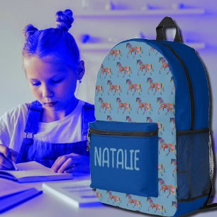 Abstract horse pattern  - your name printed backpack