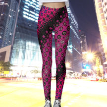 Abstract Hot Pink Pattern Leggings