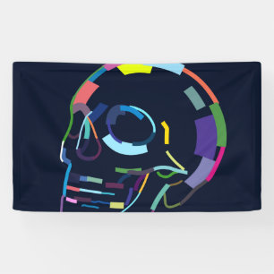 Abstract human skull banner